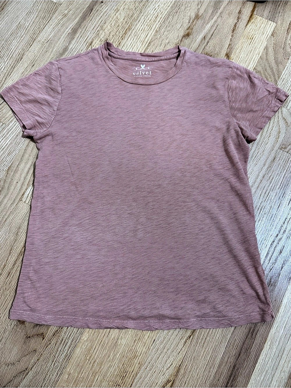 Velvet by Graham & Spencer Dusty Rose Slub Tee Size S